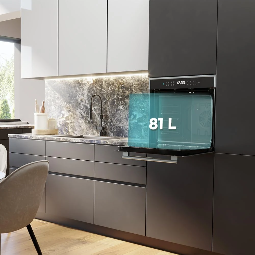 Cecotec Forno incasso P506000 Forno da Incasso Pirolitico 81L Bolero Hexa Glass Black A+. 11 Funzion