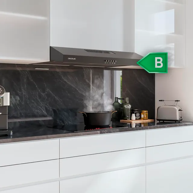 Cecotec Cappa cucina downdraft 220m3 Cappa aspirante 60 cm di larghezza Bolero Flux CM 602200 Black 