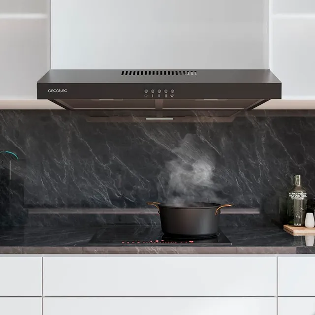Cecotec Cappa cucina downdraft 220m3 Cappa aspirante 60 cm di larghezza Bolero Flux CM 602200 Black 