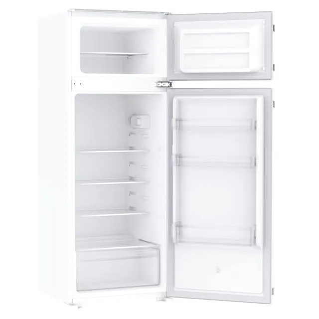 Candy Frigorifero incasso combinato CFBD 2450/5EH Frigorifero da incasso con congelatore, porta a traino, a due porte, nicchia da 144 cm, 205 litri, frigorifero da 169 litri, congelatore da 36 litri, 1 cassetto