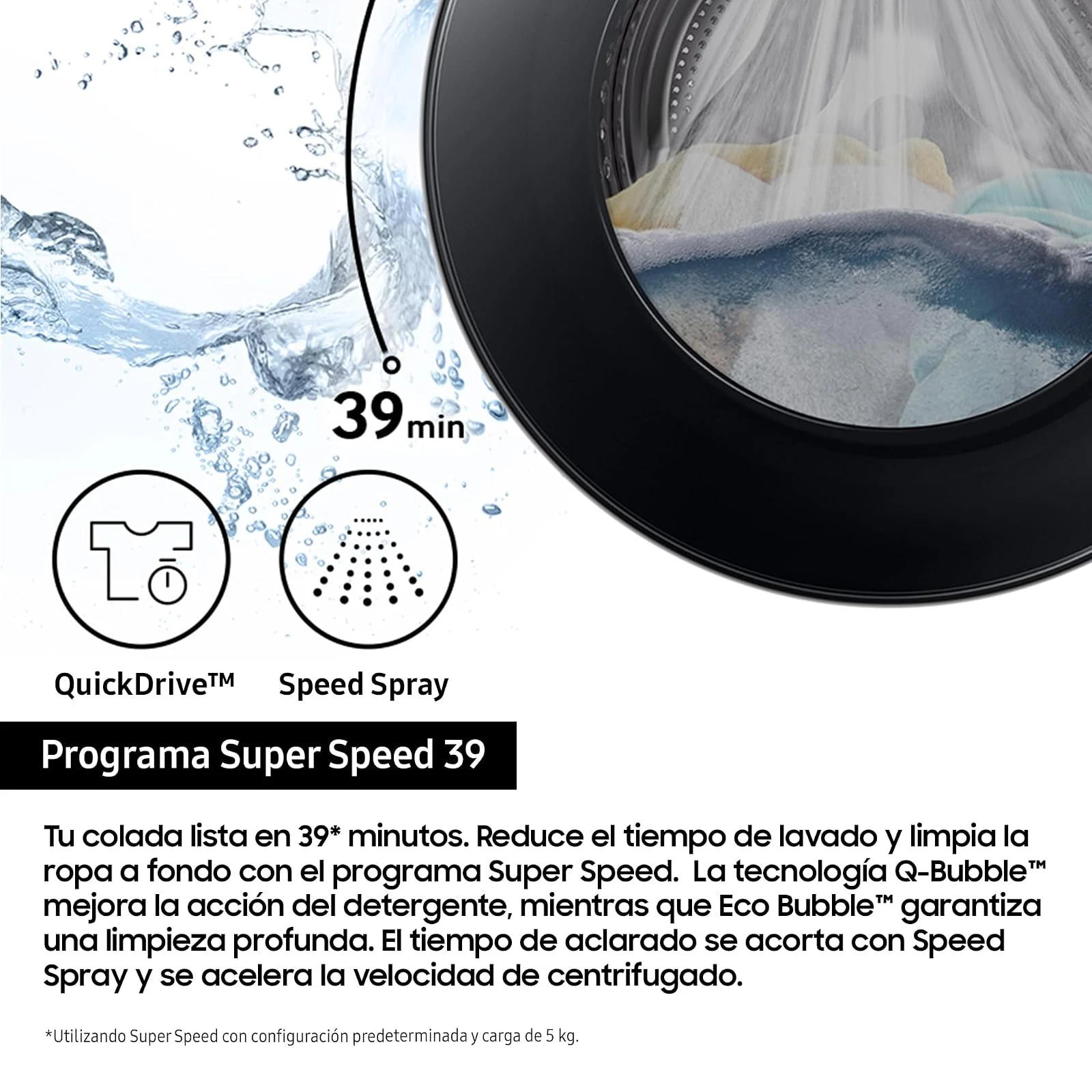 Samsung Lavatrice slim WW90DB8U95GHU3-9KG classe A, colore bianco, con SmartThings e Intelligenza Ar