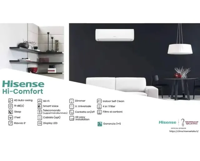 Hisense Climatizzatore canalizzato 2AMW42U4RGC Climatizzatore Condizionatore Inverter Hi Comfort Wi-