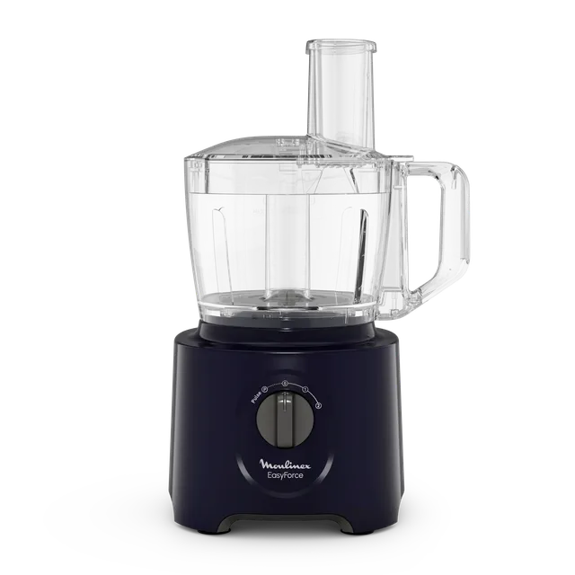 Moulinex Robot da cucina 800 W 25 Robot da cucina multifunzione Easy Force, 800 W, 25 funzioni, 2 velocità + Pulse, 6 accessori di cui 1 frullatore incluso, Compact FP247810, Blu notte
