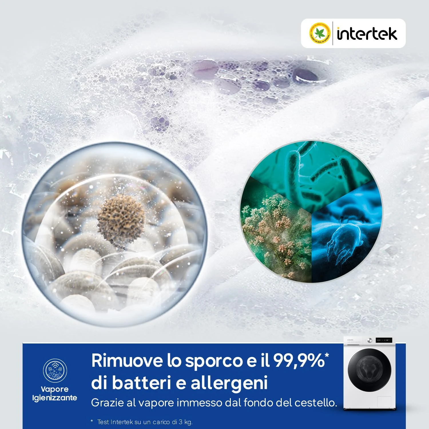 Samsung Lavatrice carica frontale WW90DB7U34GW/U3 Lavatrice Bespoke AI , Libera Installazione, 9 Kg,