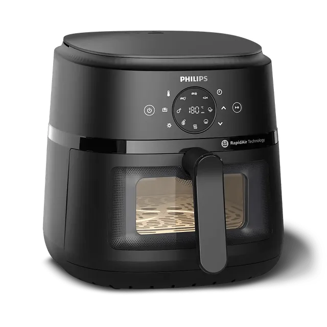 Philips Friggitrice ad aria 2000 Airfryer Serie – Friggitrice 6,2L Con Finestrella di cottura, Rapid
