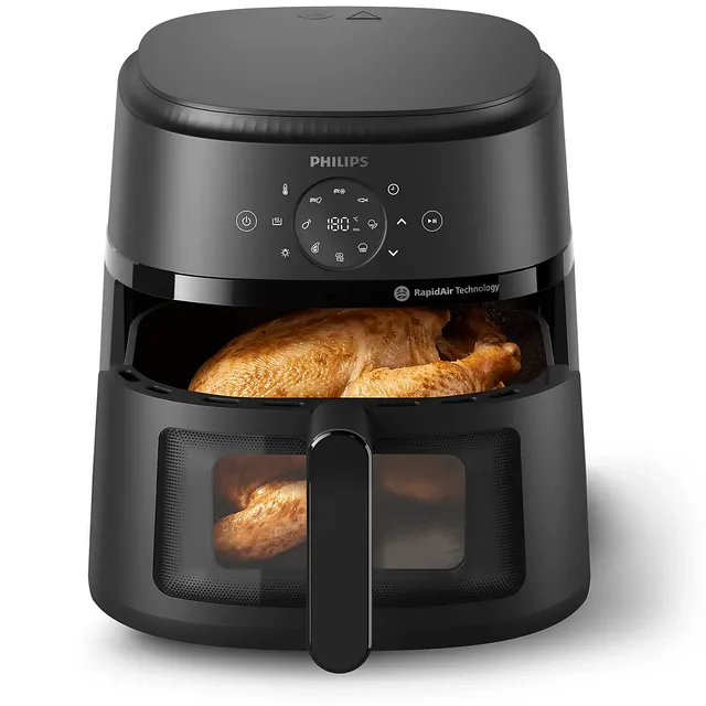 Philips Friggitrice ad aria 2000 Airfryer Serie – Friggitrice 6,2L Con Finestrella di cottura, Rapid