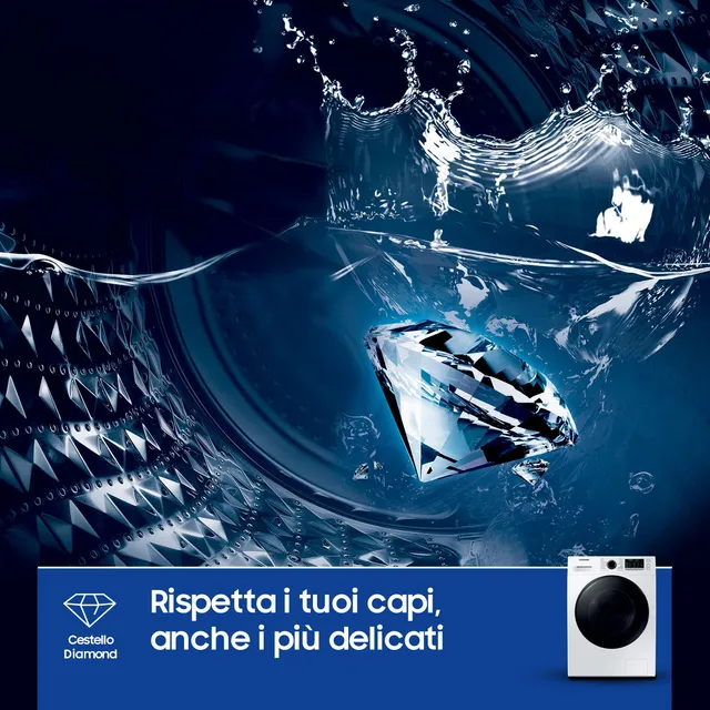 Samsung Lavasciuga carica alto WD90TA046BE Lavasciuga Crystal Clean con Ecobubble, , 9+6 Kg, 1400 RP