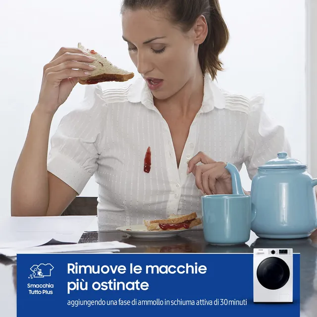Samsung Lavasciuga carica alto WD90TA046BE Lavasciuga Crystal Clean con Ecobubble, , 9+6 Kg, 1400 RP