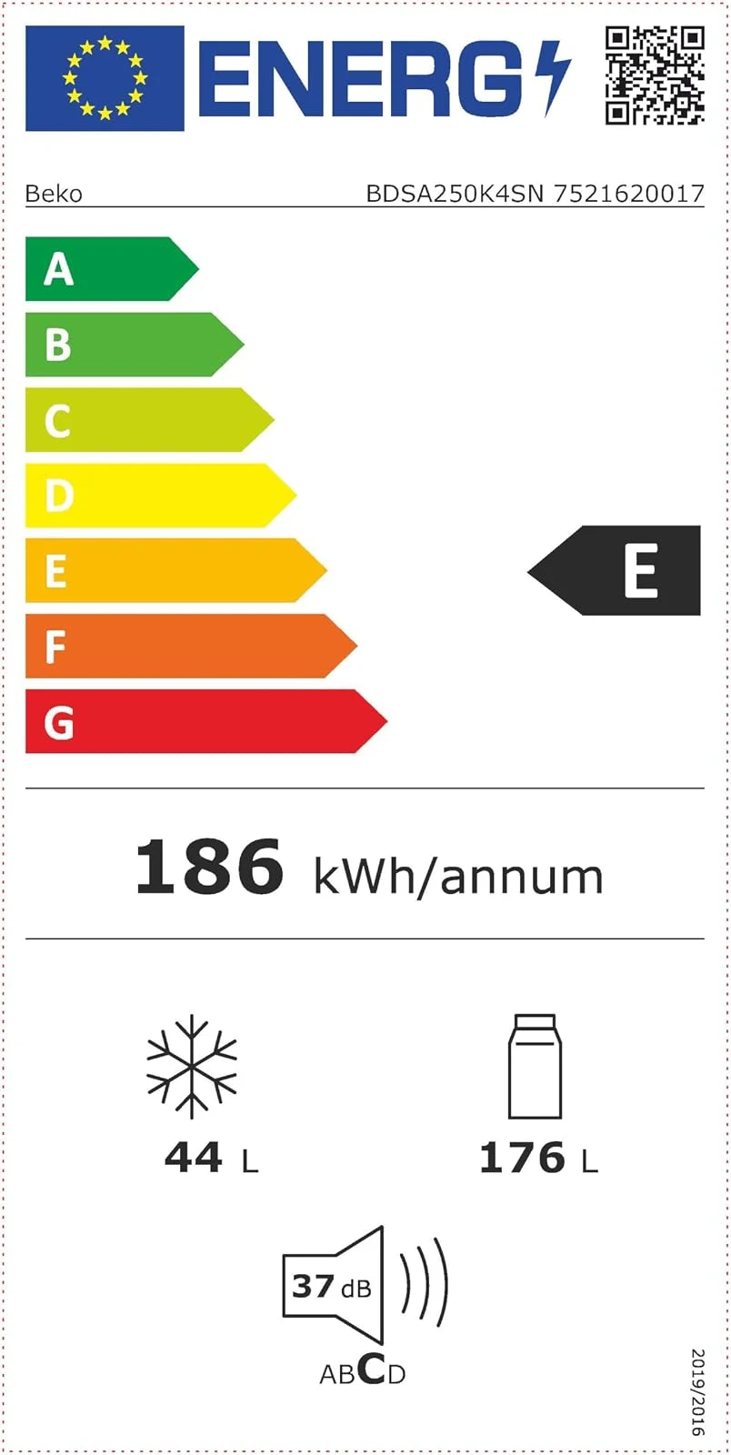 Beko Frigorifero incasso combinato BDSA250K4SN b100 - Frigorifero/congelatore integrabile, capacità