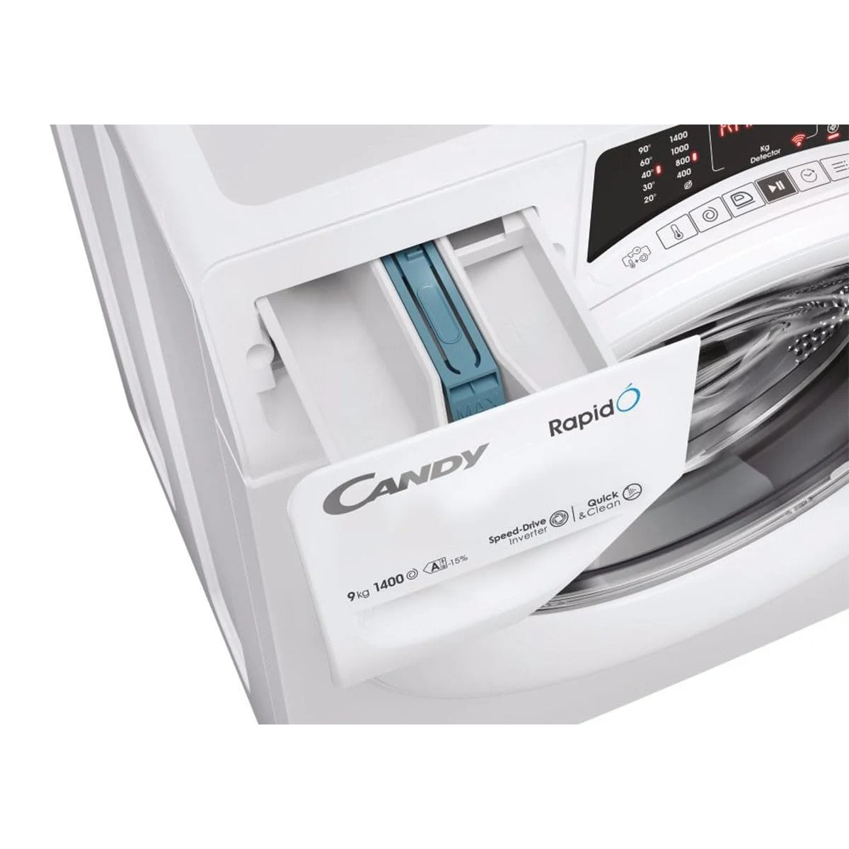 Candy Lavatrice incasso 496DWM7 RapidÓ Lavatrice 9 Kg 1400 RPM Classe A-15% WiFi App hOn Motore Inve
