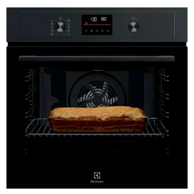 Electrolux Forno incasso EOF4P56H Forno da incasso multifunzione 72L, ventilato, grill, pulizia pirolitica, display LED Touch, classe energetica A+, design nero elegante, cottura multilivello un