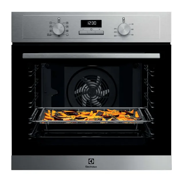 Electrolux Forno incasso EOM3H04X Forno Multifunzione da Incasso , Serie 300, 68L, Classe A, Ventilato, Grill, Pulizia a Vapore, Timer, Teglia XL, Acciaio Inox