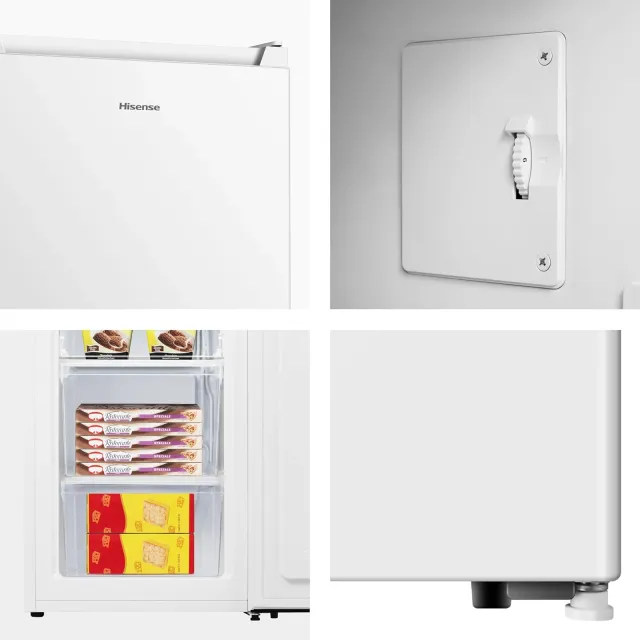 Hisense Congelatore FV78D4AWE Congelatore Monoporta Verticale Libera Installazione, 3 Cassetti, Capa