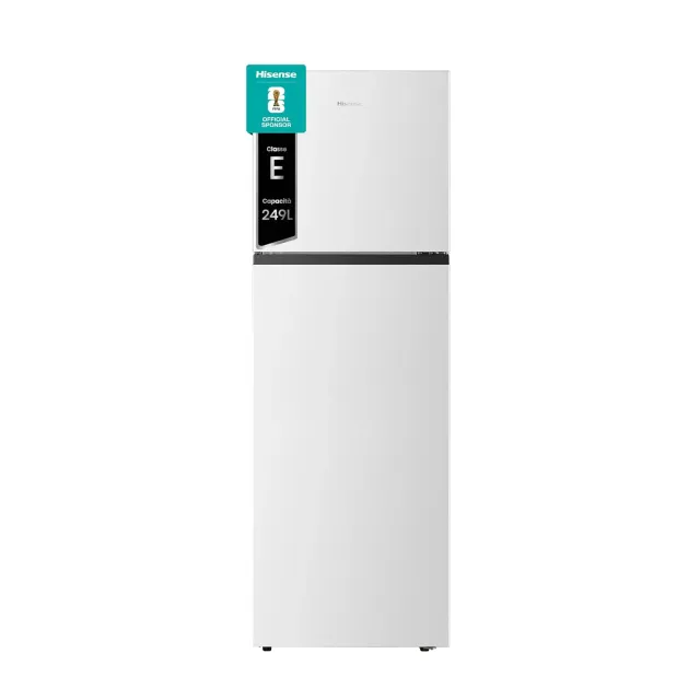 Hisense Frigorifero sottobase RT327N4AWE Frigorifero Doppia Porta a libera installazione Total No Frost, sistema di ventilazione Multi Air Flow, Larghezza 55 cm, Colore Bianco, Capacità netta 249 L