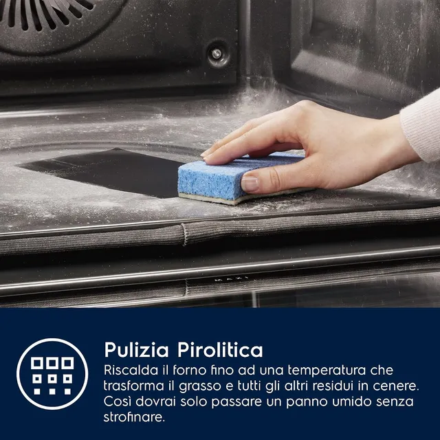 Electrolux Forno incasso EOM4P46TX Serie 700 Forno da Incasso Multifunzione Pirolitico, Capacità 72 