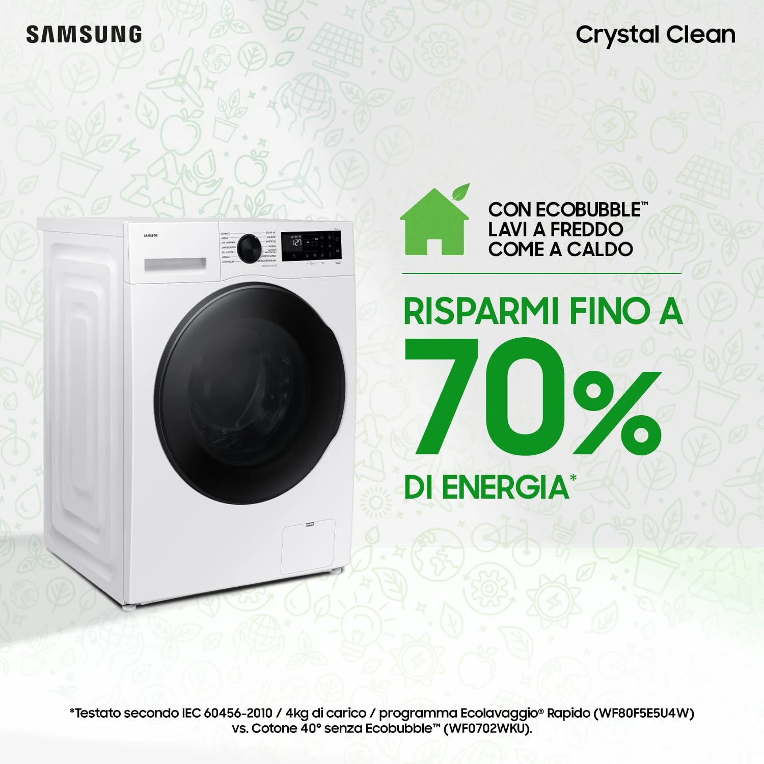 Samsung Lavasciuga incasso WD90DG5B15BEET 9+6 Lavasciuga Crystal WiFi WD90DG5B15BEET, 9+6 kg, Wifi,