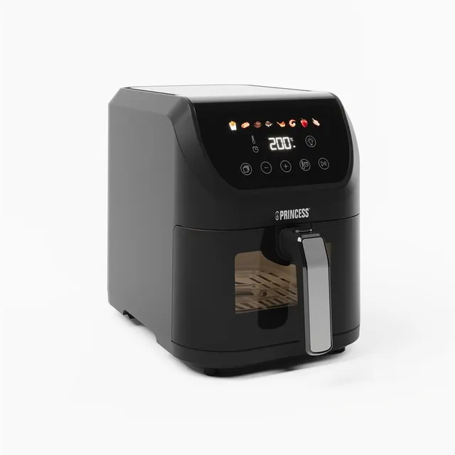Princess Friggitrice ad aria 5,5 L Slim Airfryer - 1500 W - silenzioso (55 db) - salvaspazio - Senza olio - 8 programmi - Termostato regolabile - Rivestimento antiaderente - 182240
