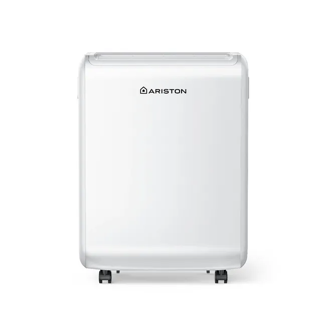 Ariston Deumidificatore DEOS 10 EVO Deumidificatore Casa Muffa Portatile 10L/24h con Ruote, Bagno e Ambienti Fino 30㎡, Piccolo Assorbi Umidità 32x41,4x20,5-3 Velocità d'Aria e Filtro Antipolv