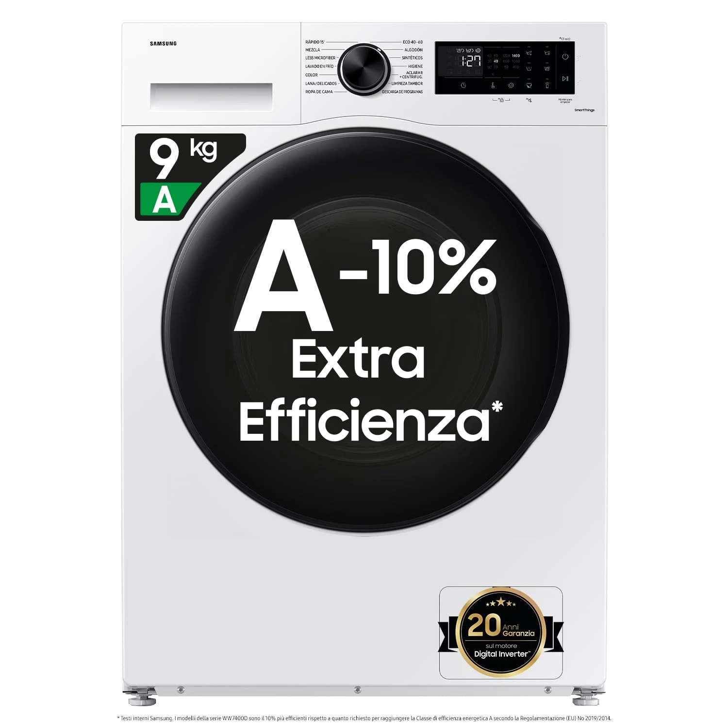 Samsung Lavatrice incasso WW90CGC04DAEET Lavatrice Crystal Clean 9 Kg 1400 Giri Ecolavaggio Digital Inverter Vapore Igienizzante Wifi Classe A (ricondizionato)