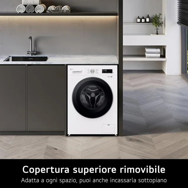 LG Lavatrice slim F4NX1008NWK Lavatrice 8 kg a Carica Frontale Serie X1, Classe A, 1400 giri, Wi-Fi,