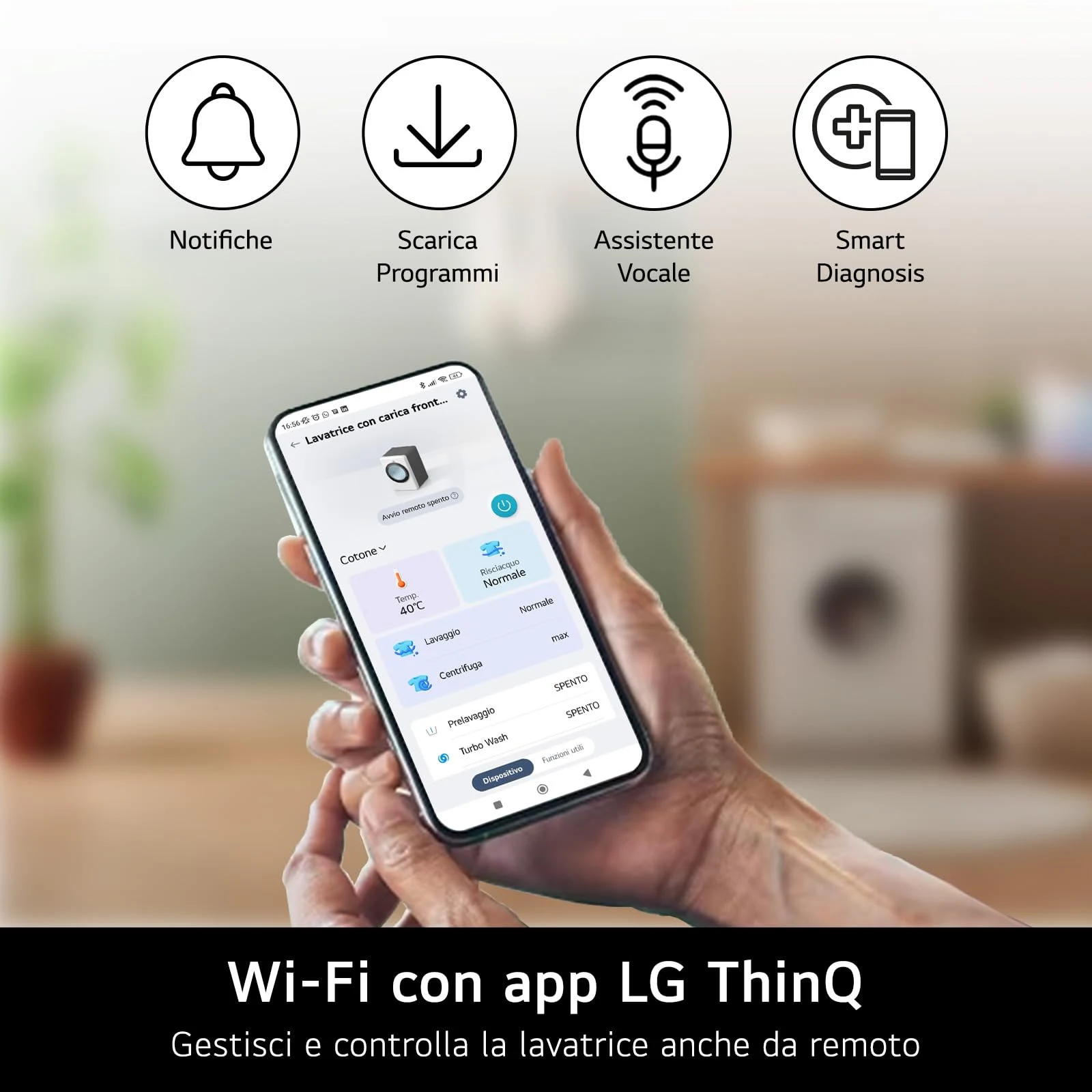 LG Lavatrice slim F4NX1008NWK Lavatrice 8 kg a Carica Frontale Serie X1, Classe A, 1400 giri, Wi-Fi,