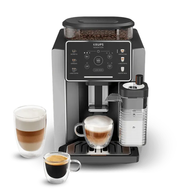Krups Macchina caffè EA912E Sensation Milk M50, Macchina Caffè Chicchi con Touch Screen Intuitivo, T