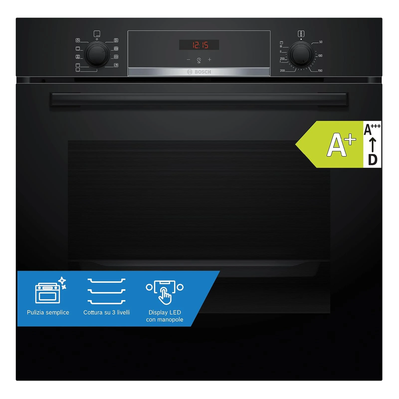 Bosch Forno incasso HBA534BB3 Serie 4 Forno con Pulizia Idrolitica, Nero