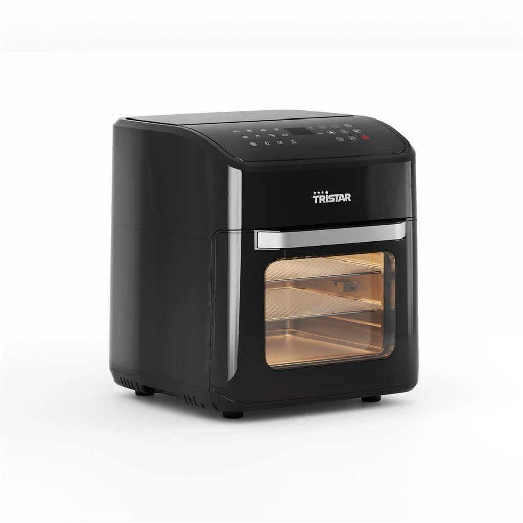 Tristar Friggitrice ad aria 12 L Friggitrice ad Aria con Funzione Mini Forno, Airfryer 2 in 1 Ventilato, 12 Programmi, Display Digitale, Finestra, Funzione Shake, Senza BPA, 1800 W, FR-9065