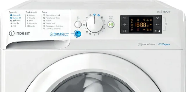 Indesit Lavatrice slim BWE 91296X WV IT Lavatrice Libera Installazione carica frontale, 9 kg, Classe