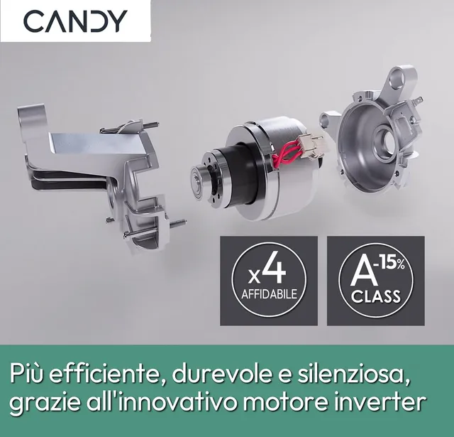 Candy Lavasciuga incasso 4856DWMS7-S RapidÓ Lavasciuga 8+5 Kg, 1400 Giri, Motore Inverter, Funzione 