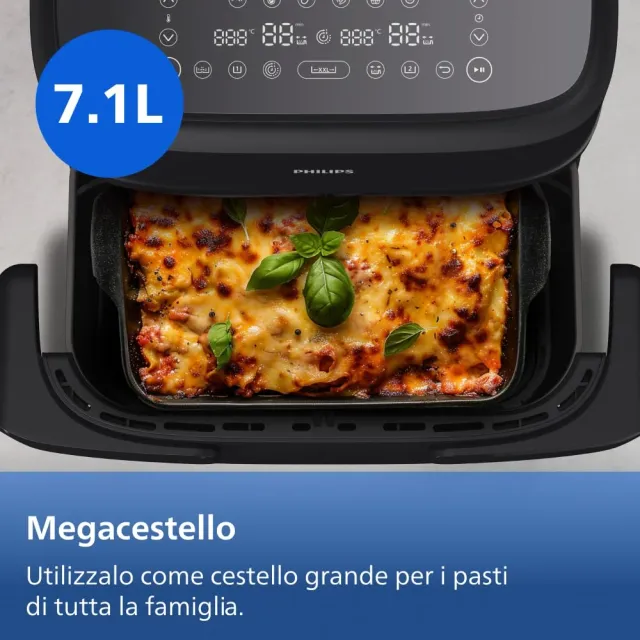 Philips Ventilatore 1000 Airfryer Serie , Friggitrice ad aria con singolo/doppio cestello flexi da 7