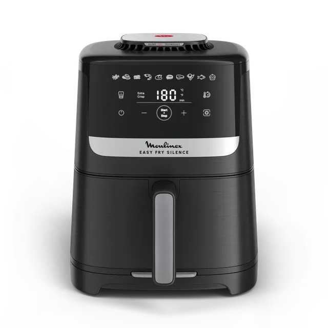 Moulinex Friggitrice ad aria EZ5528 Easy Fry Silence, Friggitrice ad Aria Silenziosa 5L/1.5kg per 6 Persone, 1670W, Sistema Easy Clean & Store, 10 Programmi, Touchscreen, Cestello Lavabile in