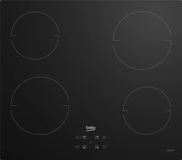 Beko Piano cottura gas HII64401QT Piano cottura induzione, 4 fuochi, 59x52 cm, Nero