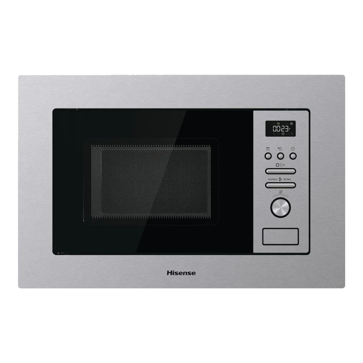 Hisense Microonde incasso BIM320G41X Microonde integrabile, 1000 W, 20 l, altezza 38,8 cm x larghezza 59,5 cm, colore inox, 5 livelli di potenza, 15 programmi preimpostati, Grill Combo, Scongelare