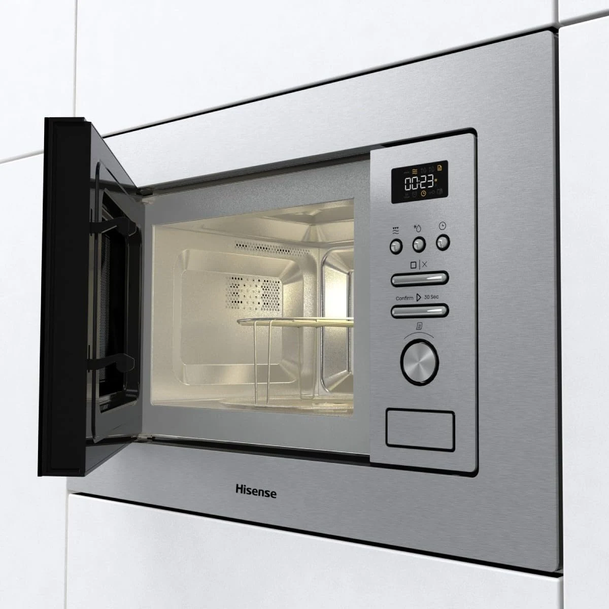 Hisense Microonde incasso BIM320G41X Microonde integrabile, 1000 W, 20 l, altezza 38,8 cm x larghezz