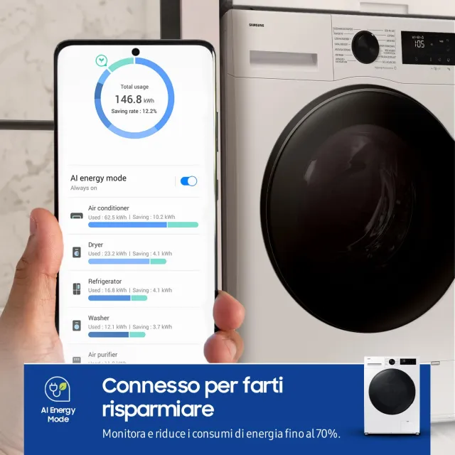 Samsung Lavasciuga incasso WD90DG5G34BE 9+5 Lavasciuga Crystal Clean Slim WD90DG5G34BE, 9+5 kg, Wifi
