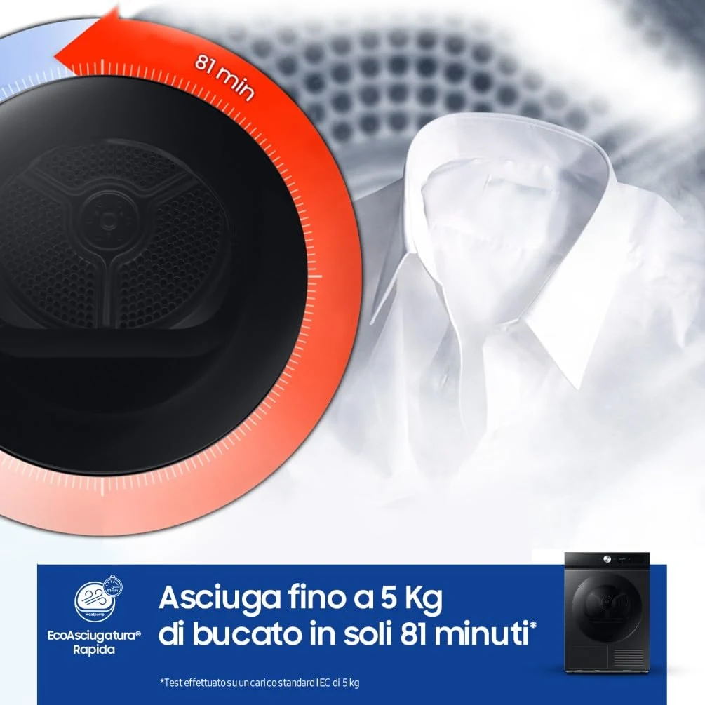 Samsung Asciugatrice incasso DV90DB7845GB/U3 9 Asciugatrice Bespoke AI DV90DB7845GB/U3, 9 kg, Pompa