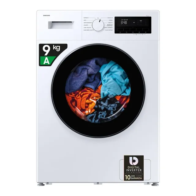 Samsung Lavatrice carica frontale 3000 WW90FG3M05AWET Lavatrice Serie Libera installazione, 9 Kg, Wifi, Lavaggio Rapido, Vapore Igienizzante, Carica Frontale, 59,5l x 85h x 52p cm