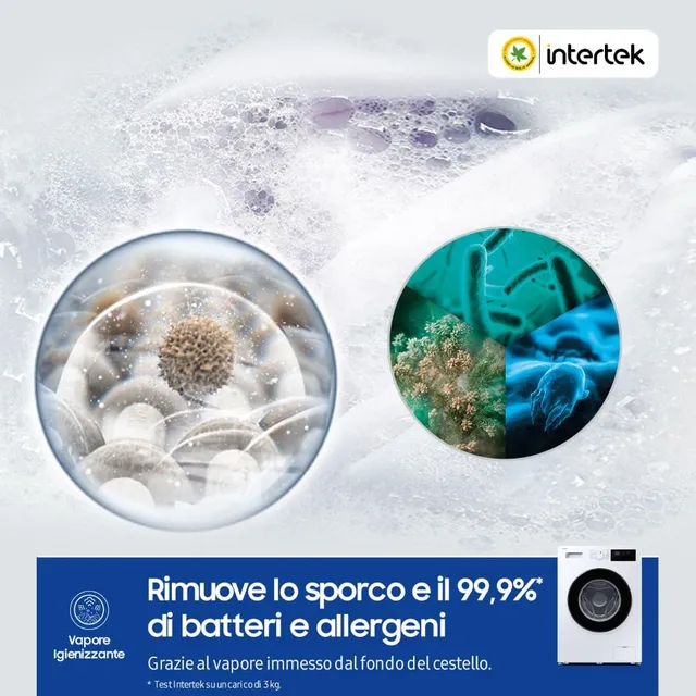 Samsung Lavatrice carica frontale 3000 WW90FG3M05AWET Lavatrice Serie Libera installazione, 9 Kg, Wi