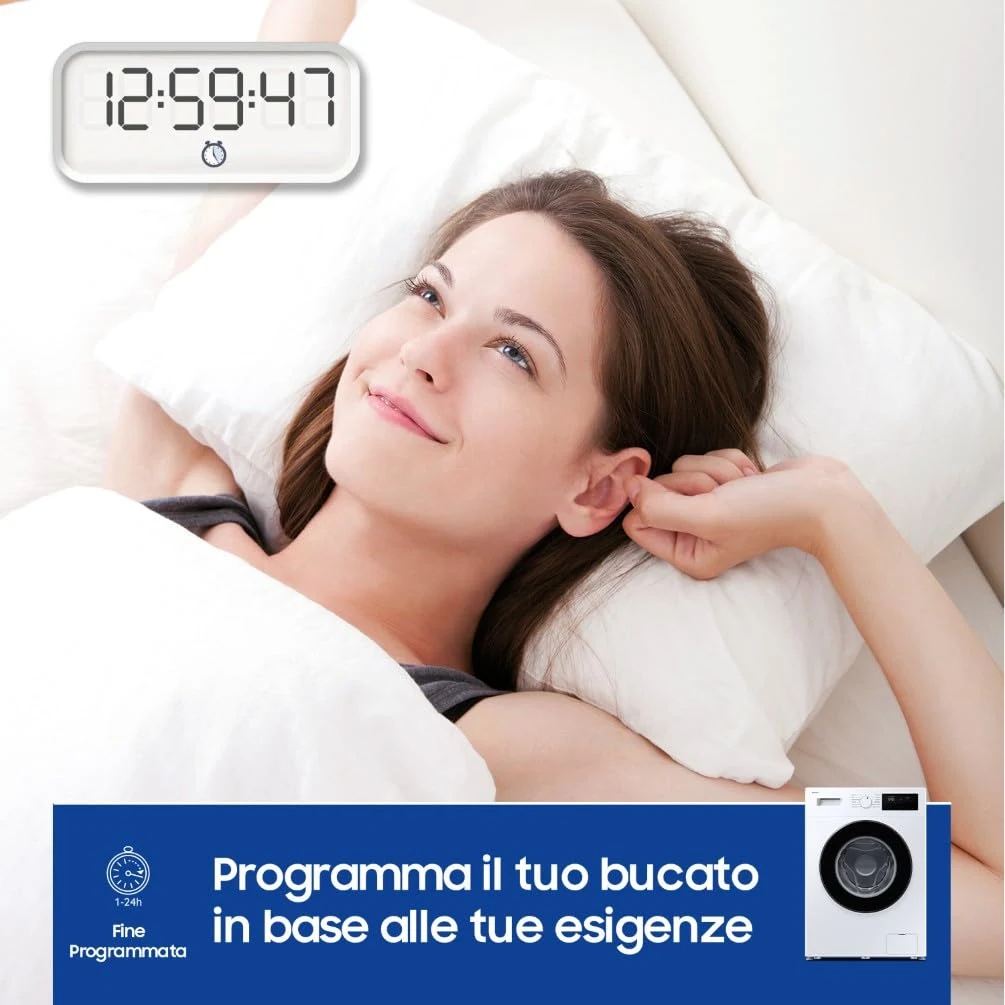 Samsung Lavatrice carica frontale 3000 WW90FG3M05AWET Lavatrice Serie Libera installazione, 9 Kg, Wi