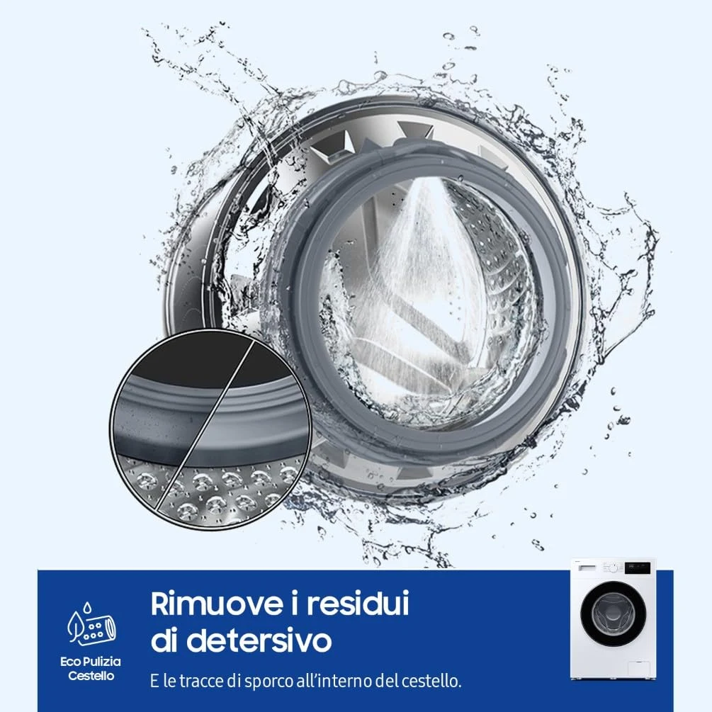 Samsung Lavatrice carica frontale 3000 WW90FG3M05AWET Lavatrice Serie Libera installazione, 9 Kg, Wi