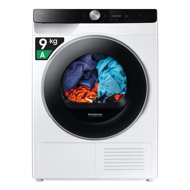 Samsung Asciugatrice incasso DV90DG6845LEU3 9 Asciugatrice AI Control DV90DG6845LEU3, 9 kg, Pompa di Calore, Wifi, AI Dry, Air Wash, Tecnologia Optimal Dry, Carica Frontale, 60L x 85H x 60P cm