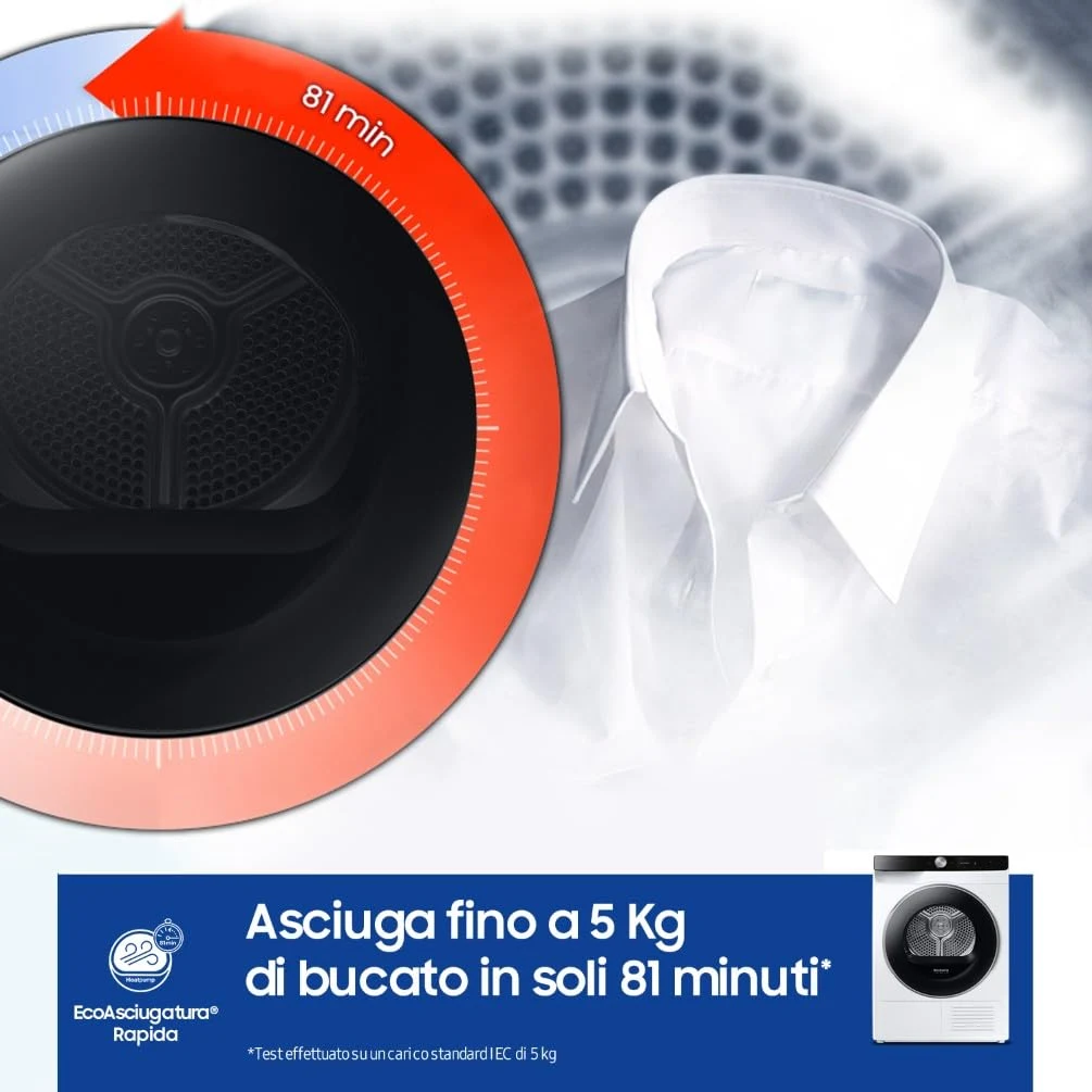 Samsung Asciugatrice incasso DV90DG6845LEU3 9 Asciugatrice AI Control DV90DG6845LEU3, 9 kg, Pompa di