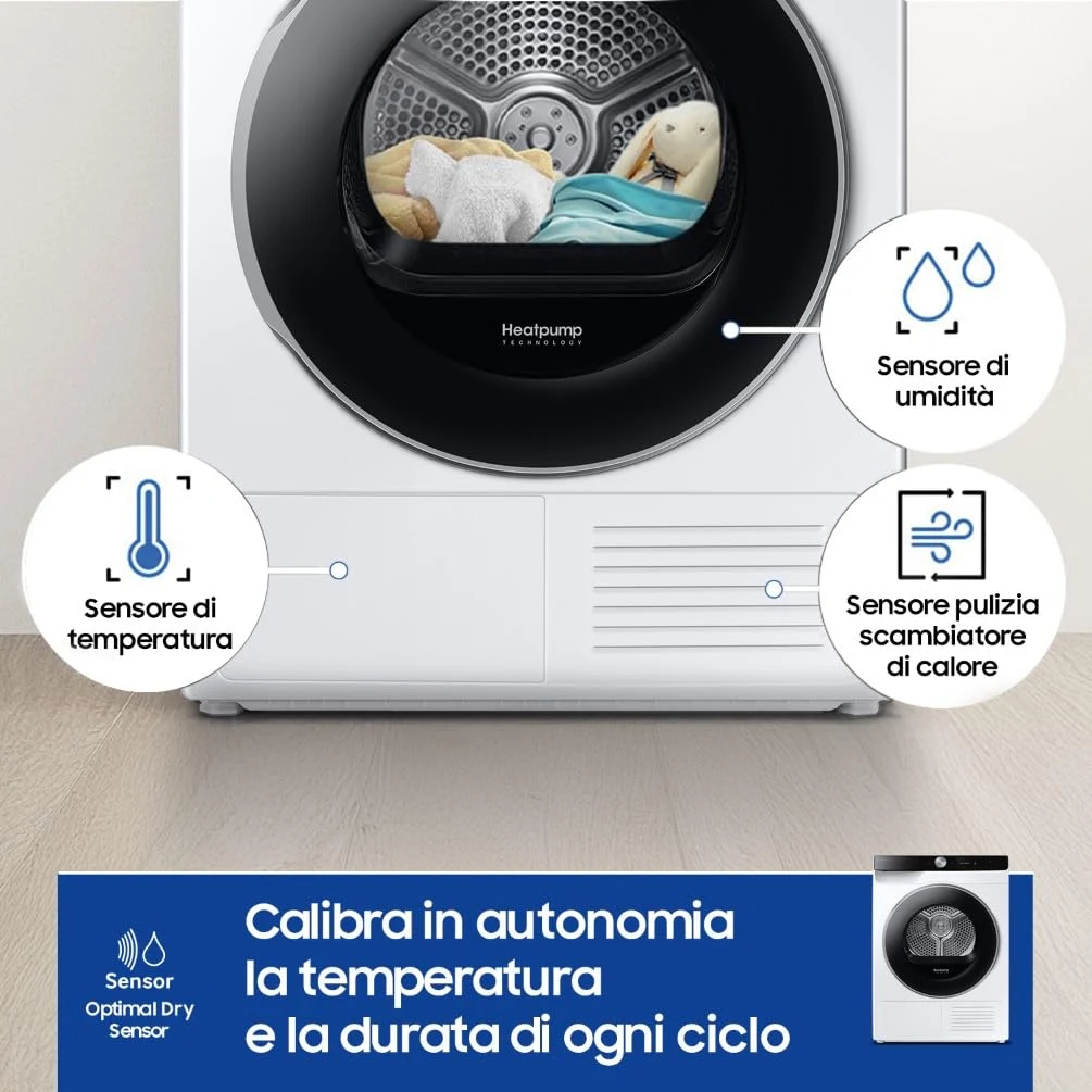 Samsung Asciugatrice incasso DV90DG6845LEU3 9 Asciugatrice AI Control DV90DG6845LEU3, 9 kg, Pompa di