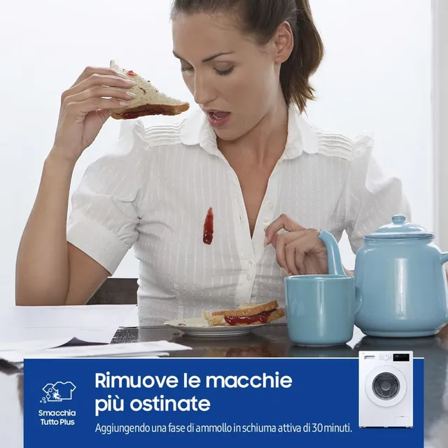Samsung Lavatrice carica frontale WW70FG3M05TW/ET Lavatrice Slim Libera installazione, 7 Kg, Vapore 