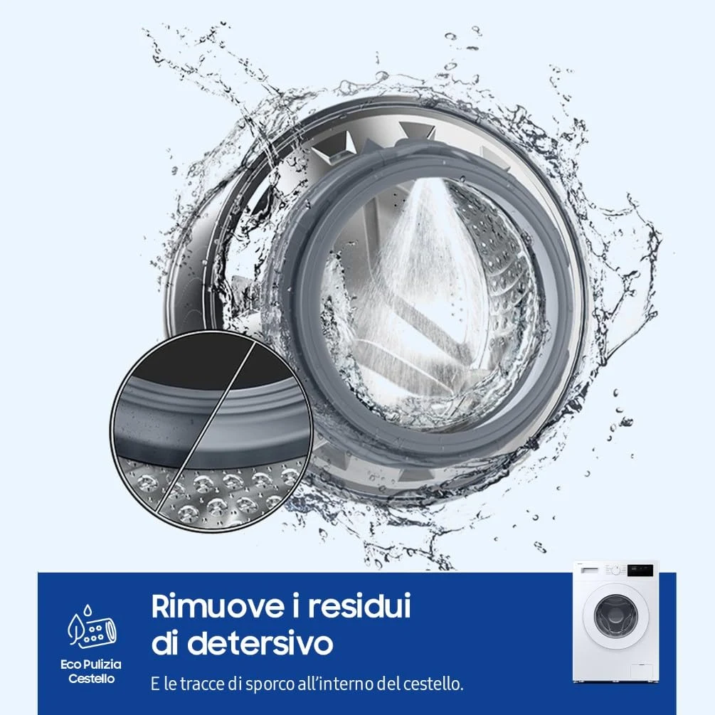 Samsung Lavatrice carica frontale WW70FG3M05TW/ET Lavatrice Slim Libera installazione, 7 Kg, Vapore