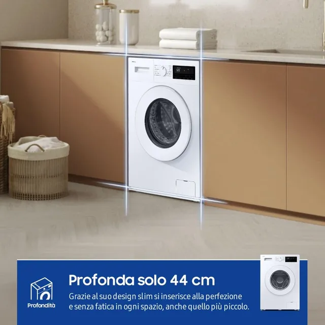 Samsung Lavatrice carica frontale WW70FG3M05TW/ET Lavatrice Slim Libera installazione, 7 Kg, Vapore 