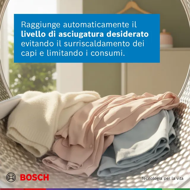 Bosch Asciugatrice WTH85218II Serie 4 Asciugatrice a pompa di calore 8kg Bianco