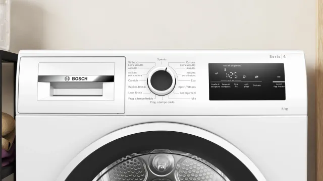 Bosch Asciugatrice WTH85218II Serie 4 Asciugatrice a pompa di calore 8kg Bianco