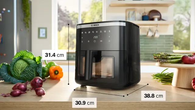 Bosch Friggitrice ad aria MAF671B0 Serie 6 Friggitrice ad Aria , Air Fryer XXL, Capacità 7,2 L, 7 Pr